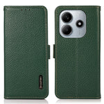 KHAZNEH For Xiaomi Redmi Note 14 4G (163.25mm) Phone Case Genuine Cow Leather Cover RFID Blocking