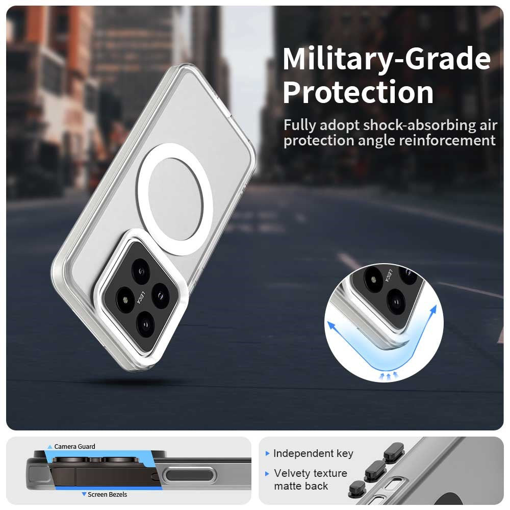 For Xiaomi 14 Magnetic Case PC+TPU+PET Anti-Drop Phone Cover