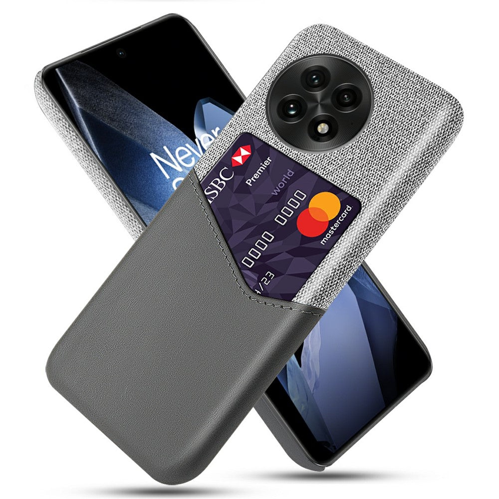 Til OnePlus 13 Cover i PU Læder med Kortlomme, Stoftekstur og Hårdt PC-telefoncover