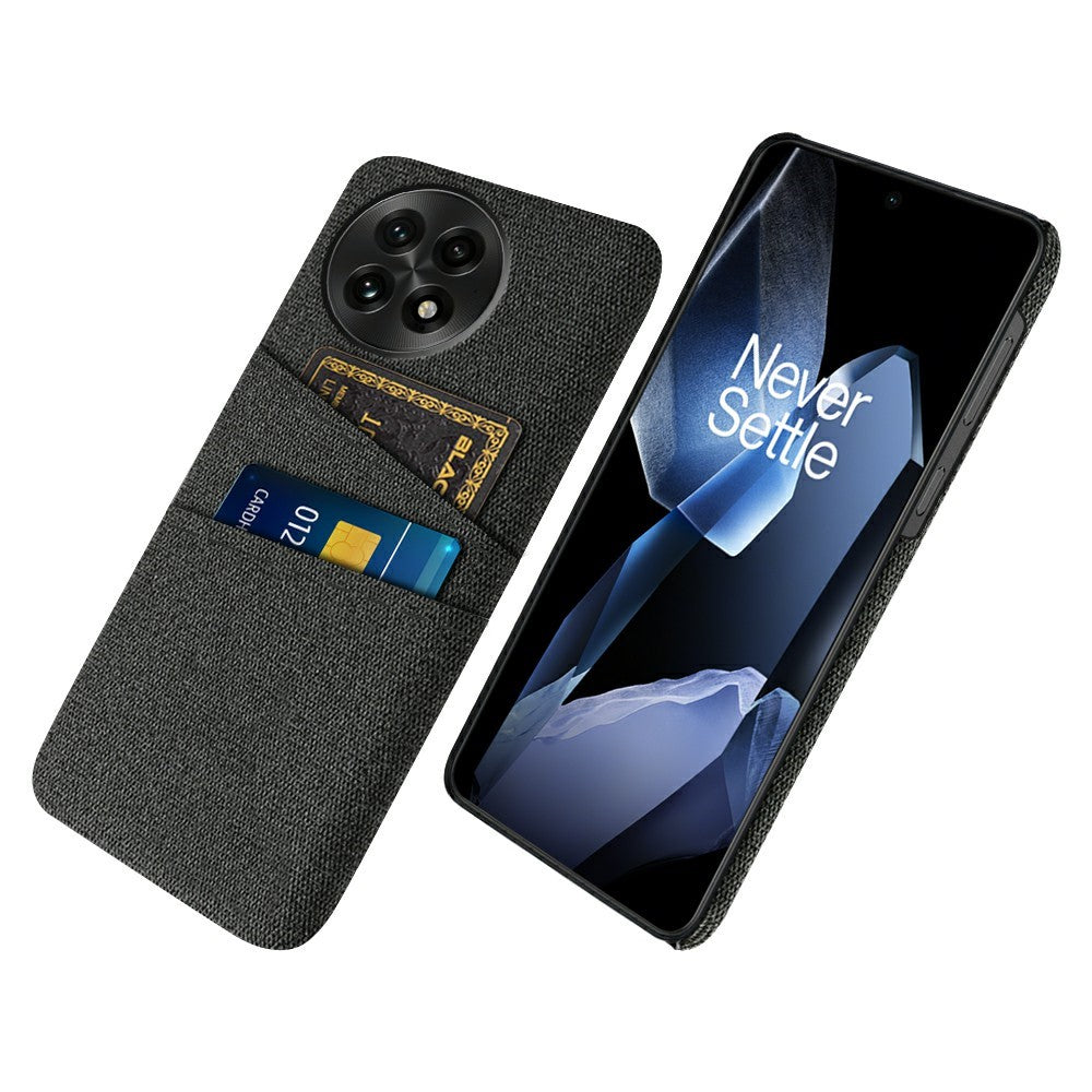 Til OnePlus 13 Cover Stof + Hårdt PC Telefoncover med Dobbelt Kortplads