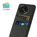 Til OnePlus 13 Cover Stof + Hårdt PC Telefoncover med Dobbelt Kortplads