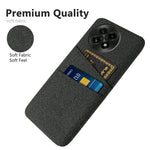 Til OnePlus 13 Cover Stof + Hårdt PC Telefoncover med Dobbelt Kortplads