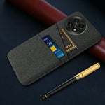 Til OnePlus 13 Cover Stof + Hårdt PC Telefoncover med Dobbelt Kortplads