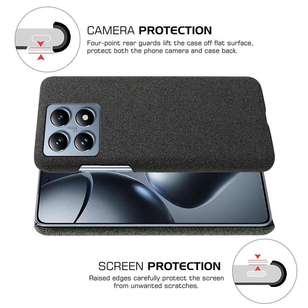 For Xiaomi 14T Pro Case Cloth Texture Anti-Scratch Protective PC Phone Cover