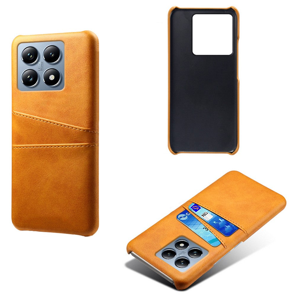 For Xiaomi 14T Pro Case Dual Card Slots PU Leather + Hard PC Phone Cover