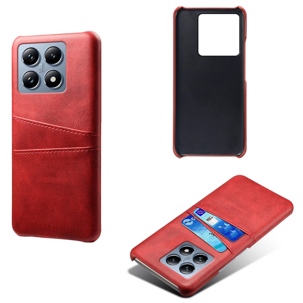 For Xiaomi 14T Pro Case Dual Card Slots PU Leather + Hard PC Phone Cover