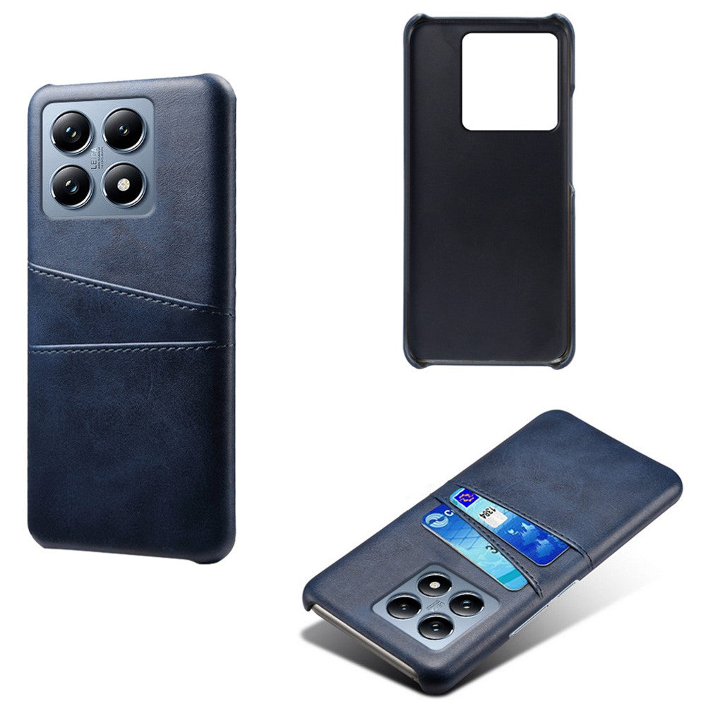 For Xiaomi 14T Pro Case Dual Card Slots PU Leather + Hard PC Phone Cover