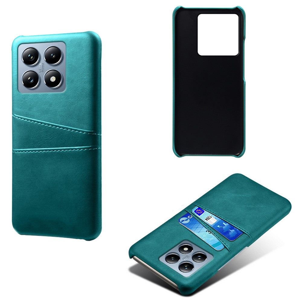 For Xiaomi 14T Pro Case Dual Card Slots PU Leather + Hard PC Phone Cover