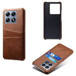For Xiaomi 14T Pro Case Dual Card Slots PU Leather + Hard PC Phone Cover