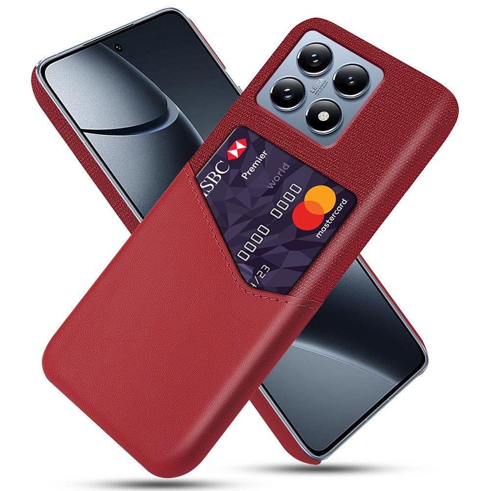 For Xiaomi 14T Pro Case PU Leather Card Slot Cloth Texture Hard PC Phone Cover