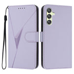 YX0090 For Samsung Galaxy A24 5G Case Triangle Imprint Leather Phone Cover with Lanyard