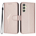 YX0090 For Samsung Galaxy A24 5G Case Triangle Imprint Leather Phone Cover with Lanyard