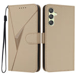 YX0090 For Samsung Galaxy A24 5G Case Triangle Imprint Leather Phone Cover with Lanyard