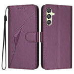 YX0090 For Samsung Galaxy A24 5G Case Triangle Imprint Leather Phone Cover with Lanyard