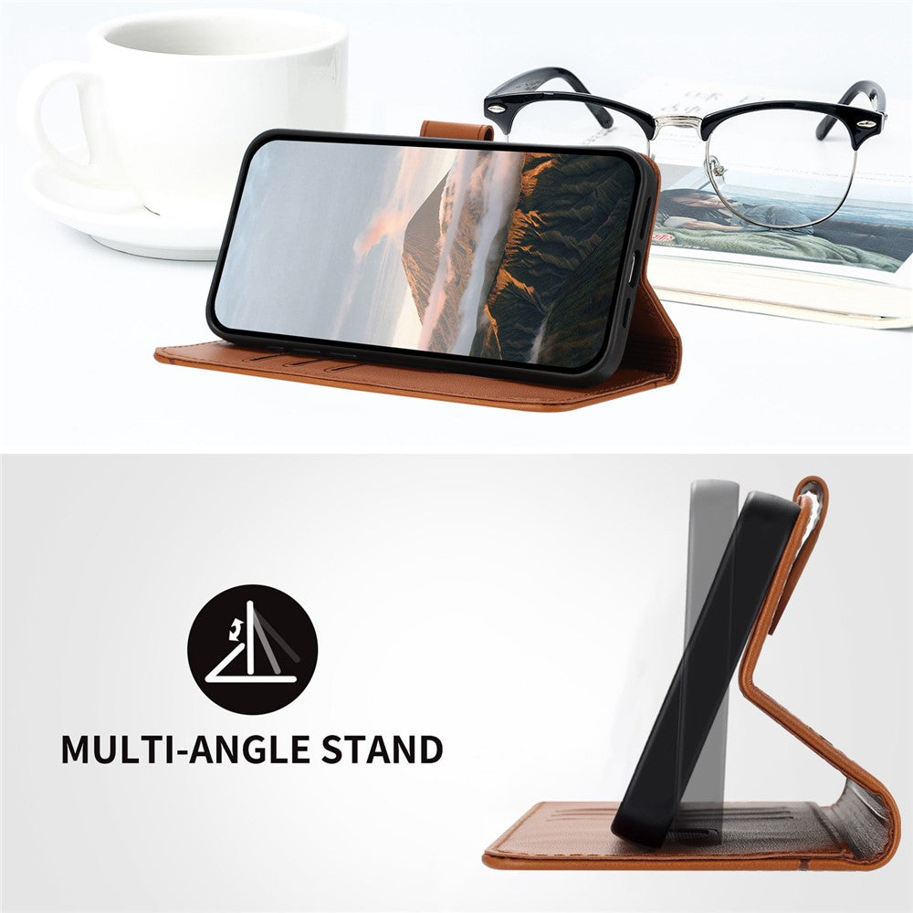 YX0090 For Xiaomi 14T Case Triangle Imprint Leather Phone Cover with Lanyard