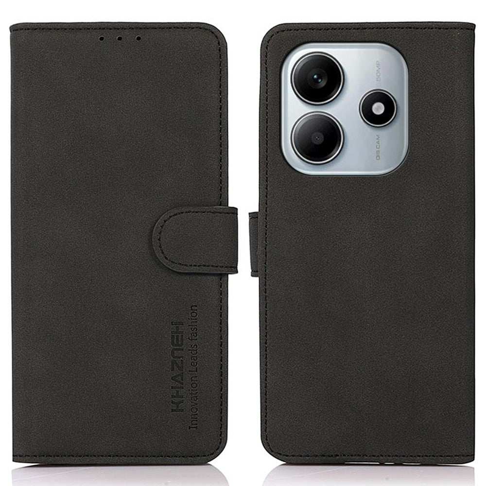 KHAZNEH til Xiaomi Redmi Note 14 4G (163.25mm) ståfodral af PU-læder, tegnebogsfoderal til mobil