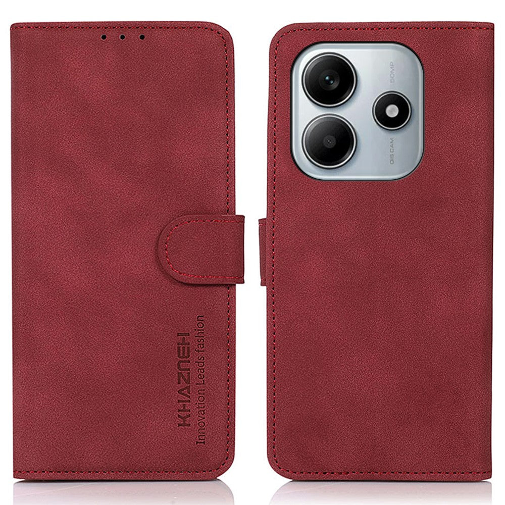 KHAZNEH til Xiaomi Redmi Note 14 4G (163.25mm) ståfodral af PU-læder, tegnebogsfoderal til mobil