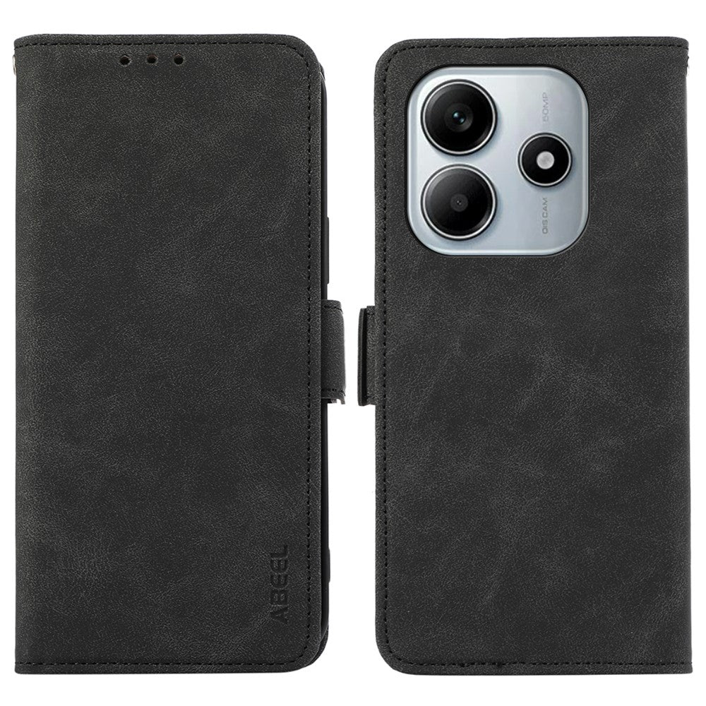 ABEEL For Xiaomi Redmi Note 14 4G (163.25mm) Case PU Leather Folio Stand View RFID Blocking Phone Cover