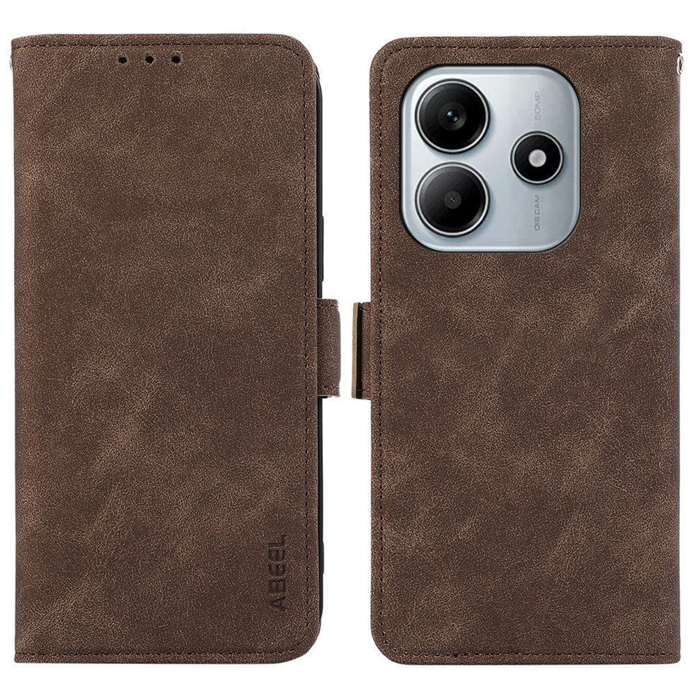 ABEEL For Xiaomi Redmi Note 14 4G (163.25mm) Case PU Leather Folio Stand View RFID Blocking Phone Cover