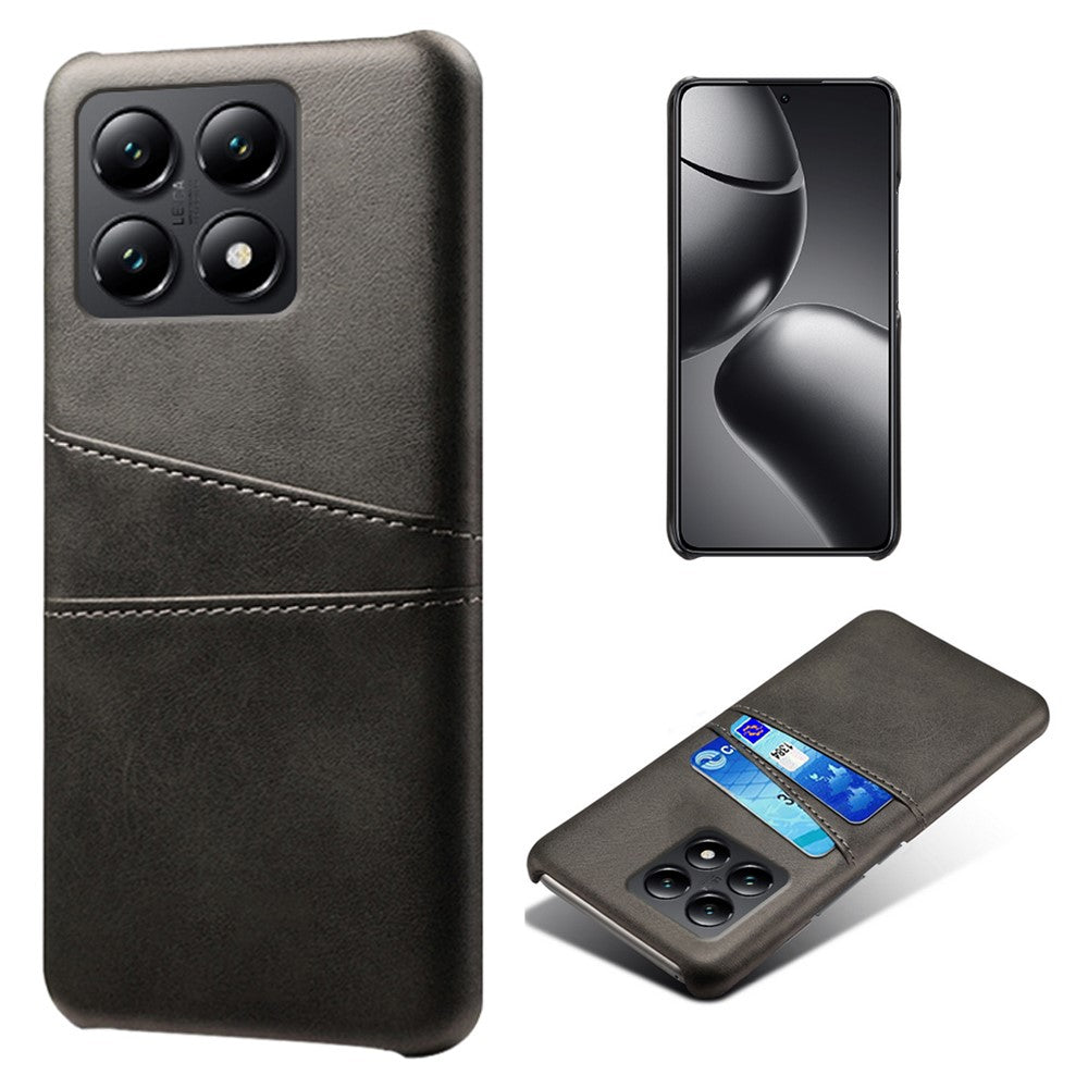 Xiaomi 14T-skal med dubbla kortplatser i PU-läder + hårt PC-mobilskal