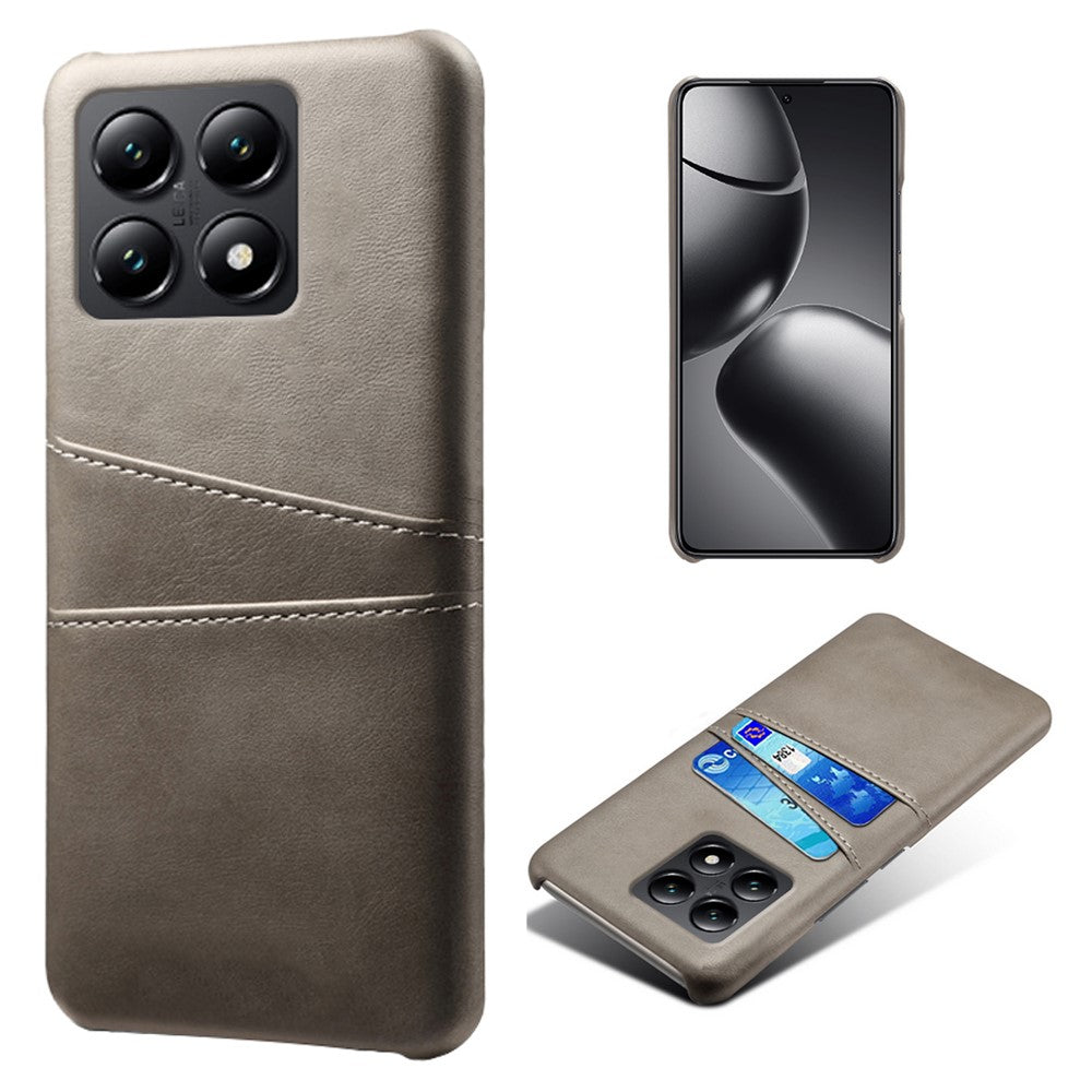 Xiaomi 14T-skal med dubbla kortplatser i PU-läder + hårt PC-mobilskal