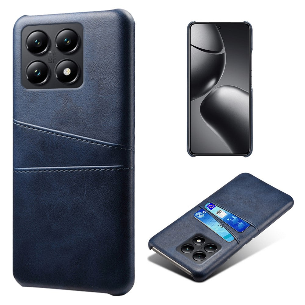 Xiaomi 14T-skal med dubbla kortplatser i PU-läder + hårt PC-mobilskal