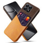 For Xiaomi 14T Case PU Leather Cloth Texture Hard PC Phone Cover with Card Holder