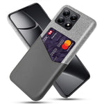 For Xiaomi 14T Case PU Leather Cloth Texture Hard PC Phone Cover with Card Holder