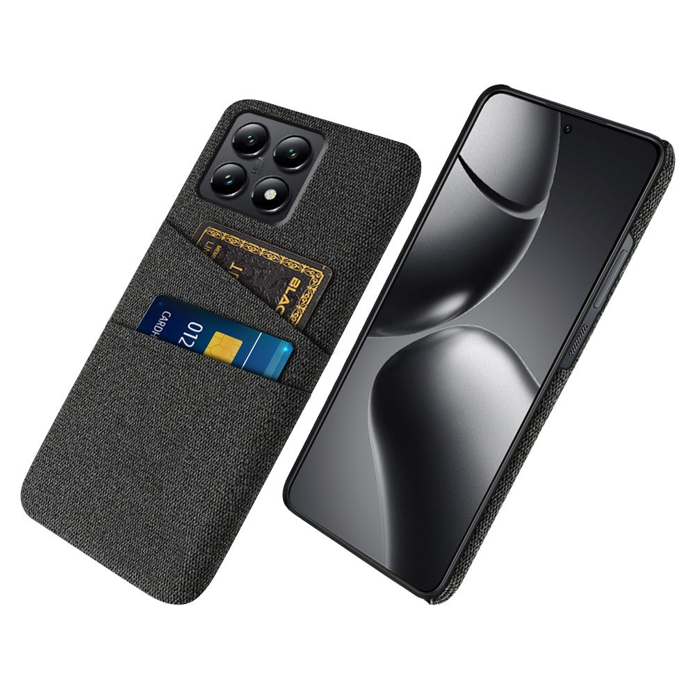 For Xiaomi 14T Case Cloth + Hard PC Phone Cover with Dual Card Slots