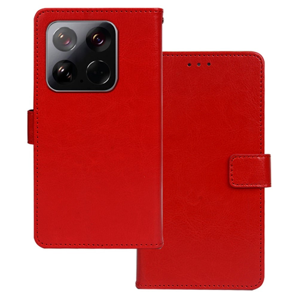 IDEWEI For Xiaomi 15 Case Card Slots Holder Leather Phone Cover Crazy Horse Texture