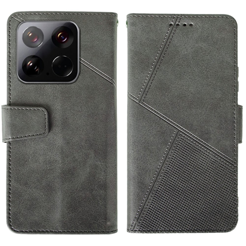 IDEWEI For Xiaomi 15 Case Leather Wallet Phone Cover Stand Calf Texture