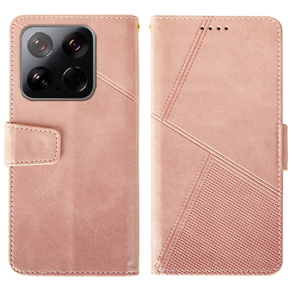 IDEWEI For Xiaomi 15 Case Leather Wallet Phone Cover Stand Calf Texture