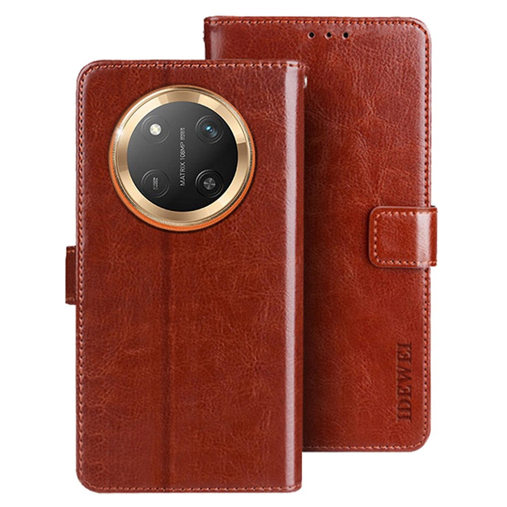 IDEWEI For Honor Magic7 Lite 5G / X9c 5G / X60 Pro 5G Stand Case Crazy Horse Texture Leather Phone Cover