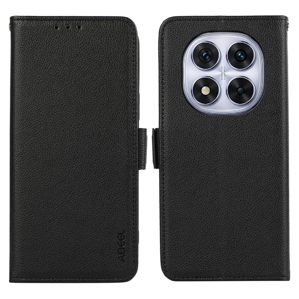 ABEEL For Xiaomi Redmi Note 14 Pro 4G Case Litchi Texture Leather RFID Blocking Phone Cover