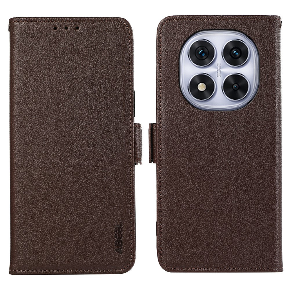 ABEEL For Xiaomi Redmi Note 14 Pro 4G Case Litchi Texture Leather RFID Blocking Phone Cover