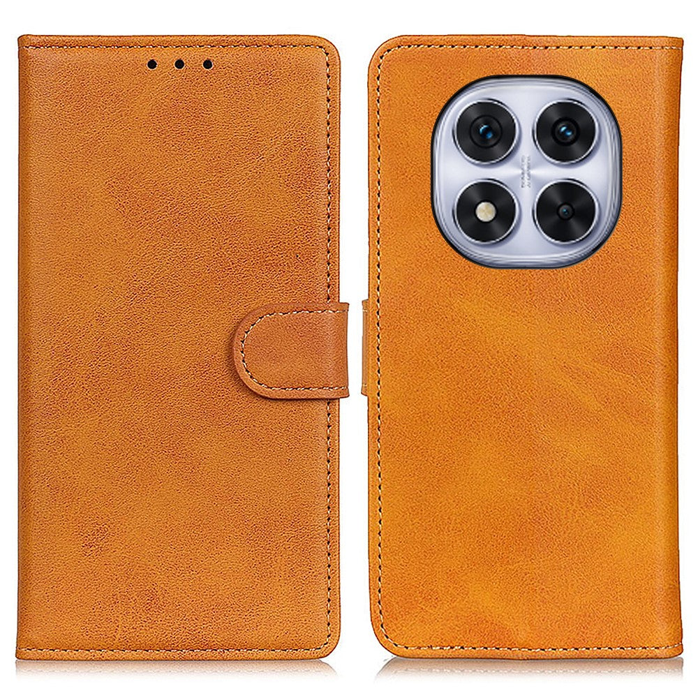 Xiaomi Redmi Note 14 Pro 4G stativplånboksfodral med kohudtextur i läder, mobilfodral