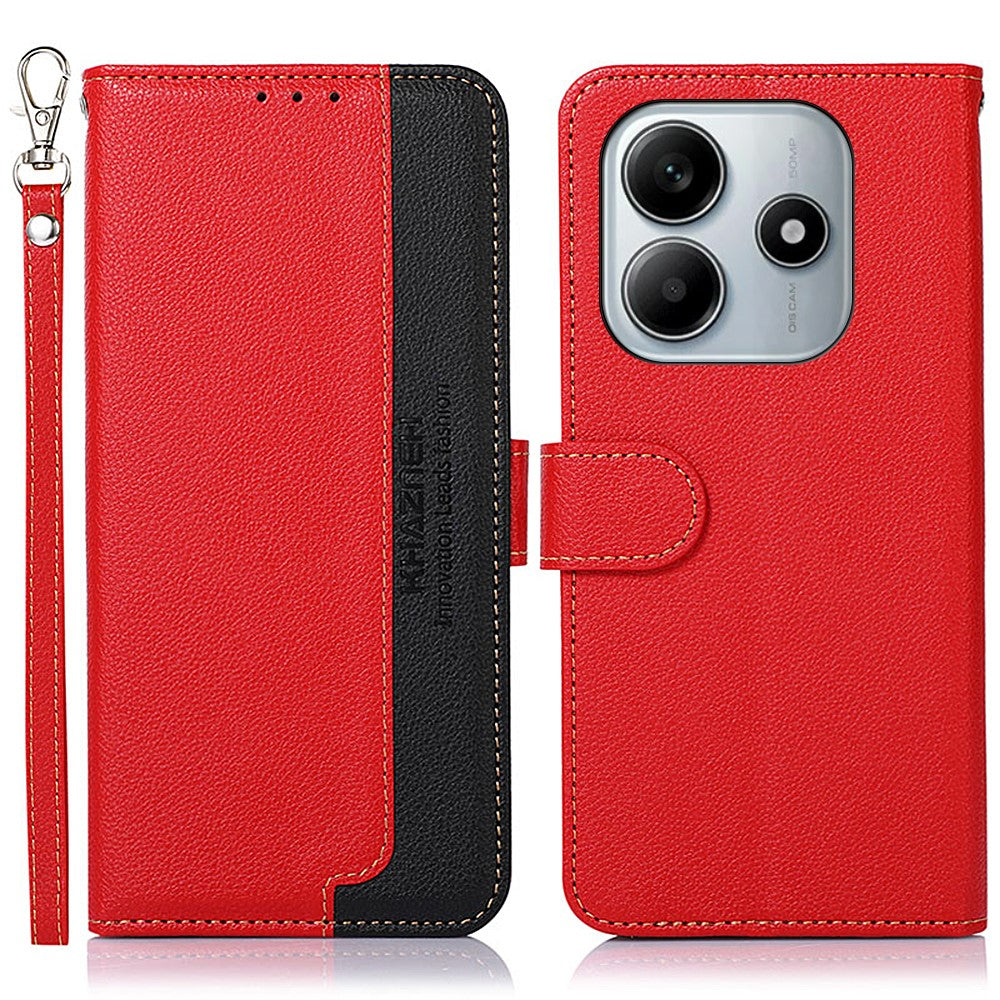 KHAZNEH For Xiaomi Redmi Note 14 4G (163.25mm) Case RFID Blocking Wallet PU Leather Phone Cover