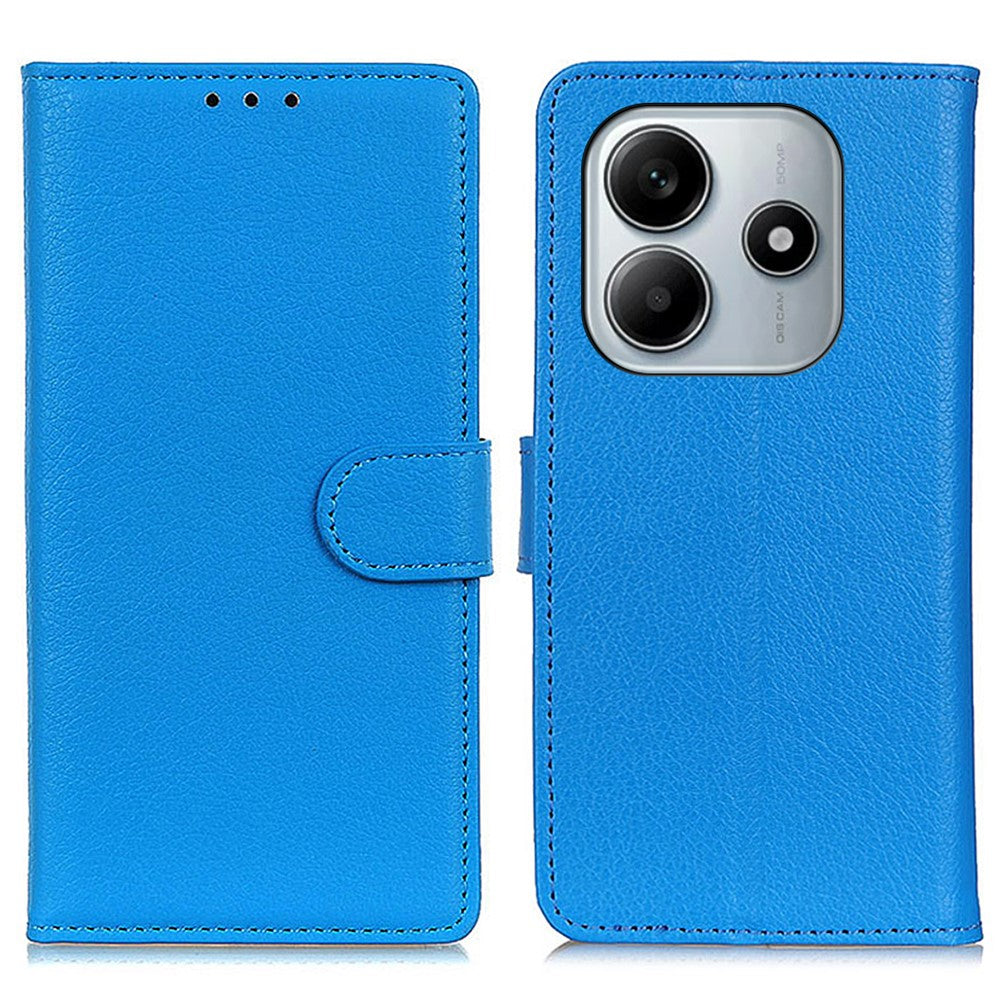 For Xiaomi Redmi Note 14 4G (163.25mm) Wallet Case PU Leather Phone Cover Litchi Texture