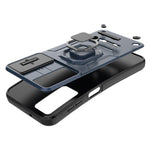 Til Samsung Galaxy S25+ Cover PC+TPU Kickstand Telefonbeskytter med Linsebeskytter
