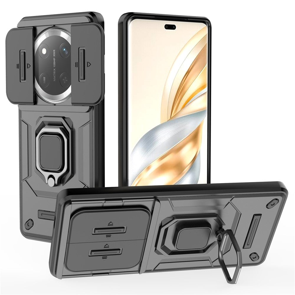 For Honor Magic7 Lite 5G / X9c 5G / X60 Pro 5G Case PC+TPU Kickstand Phone Protector with Lens Cover