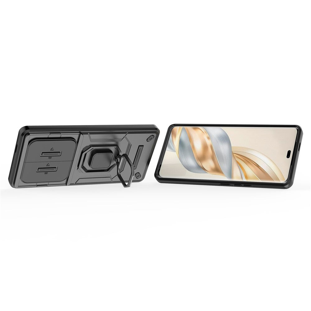 For Honor Magic7 Lite 5G / X9c 5G / X60 Pro 5G Case PC+TPU Kickstand Phone Protector with Lens Cover