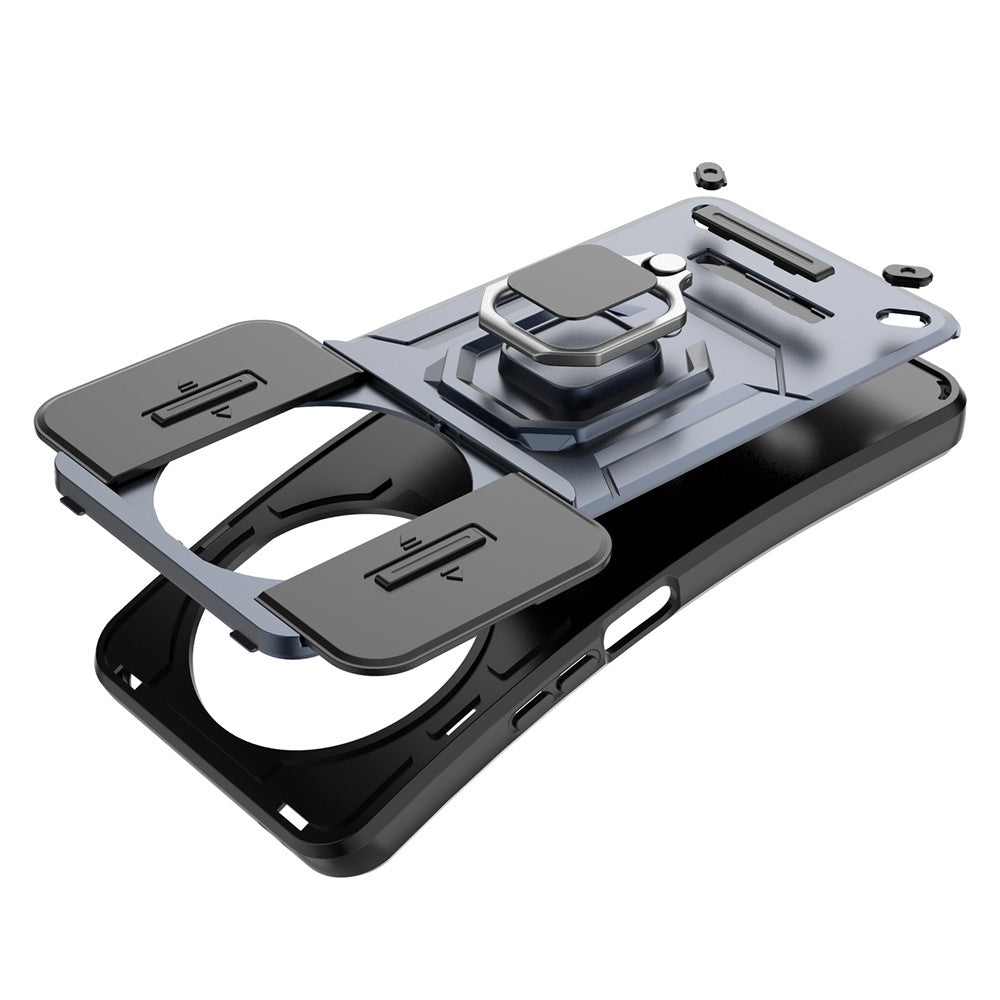 For Honor Magic7 Lite 5G / X9c 5G / X60 Pro 5G Case PC+TPU Kickstand Phone Protector with Lens Cover