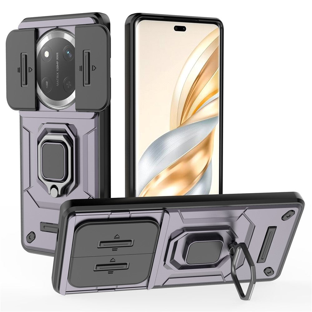 For Honor Magic7 Lite 5G / X9c 5G / X60 Pro 5G Case PC+TPU Kickstand Phone Protector with Lens Cover