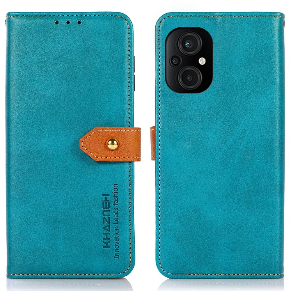 For Xiaomi Poco M4 5G / M5 5G Phone Wallet Case Golden Magnetic Buckle PU Leather Foldable Stand Protective Phone Cover