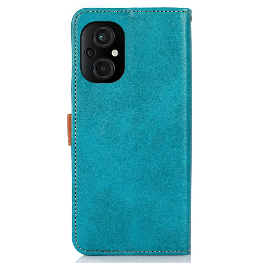 For Xiaomi Poco M4 5G / M5 5G Phone Wallet Case Golden Magnetic Buckle PU Leather Foldable Stand Protective Phone Cover