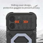 Til iPhone 15 Pro Cover Kompatibel med MagSafe Kameralinsebeskytter PC+TPU Kickstand Telefoncover med Snor