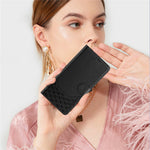 For Xiaomi 15 Case Imprinted Honeycomb RFID Blocking Leather Phone Cover with Strap