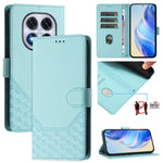Xiaomi Redmi Note 14 Pro+ 5G / Note 14 Pro 5G / Poco X7 5G-skal med tryckt honungskakamönster, RFID-blockerande läderfodral med rem