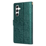 Til Samsung Galaxy A36 5G Etui med Håndrem Blomsterpræg Læderpung Telefoncover