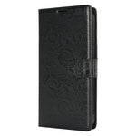 For Samsung Galaxy S23 FE Case with Hand Strap Flower Imprint Leather Wallet Phone Cover
